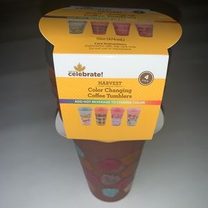 New 4 Pack Color Changing Coffee Tumblers 16 Ounce